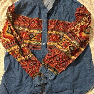 Roper Aztec Denim Shirt